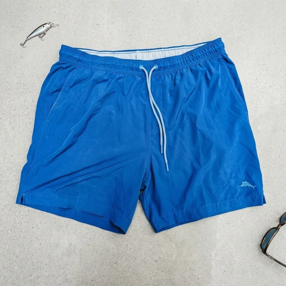 Tommy Bahama Men's L Swim Trunks Navy Old Money Vacationcore Resort Y2K